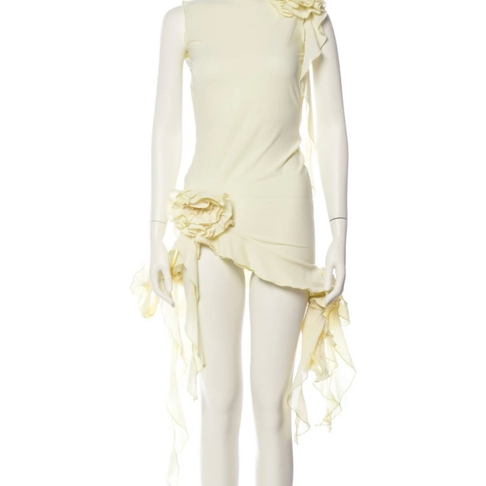 Fanci Club Yellow Flower Mini Dress S - Picture 3 of 5